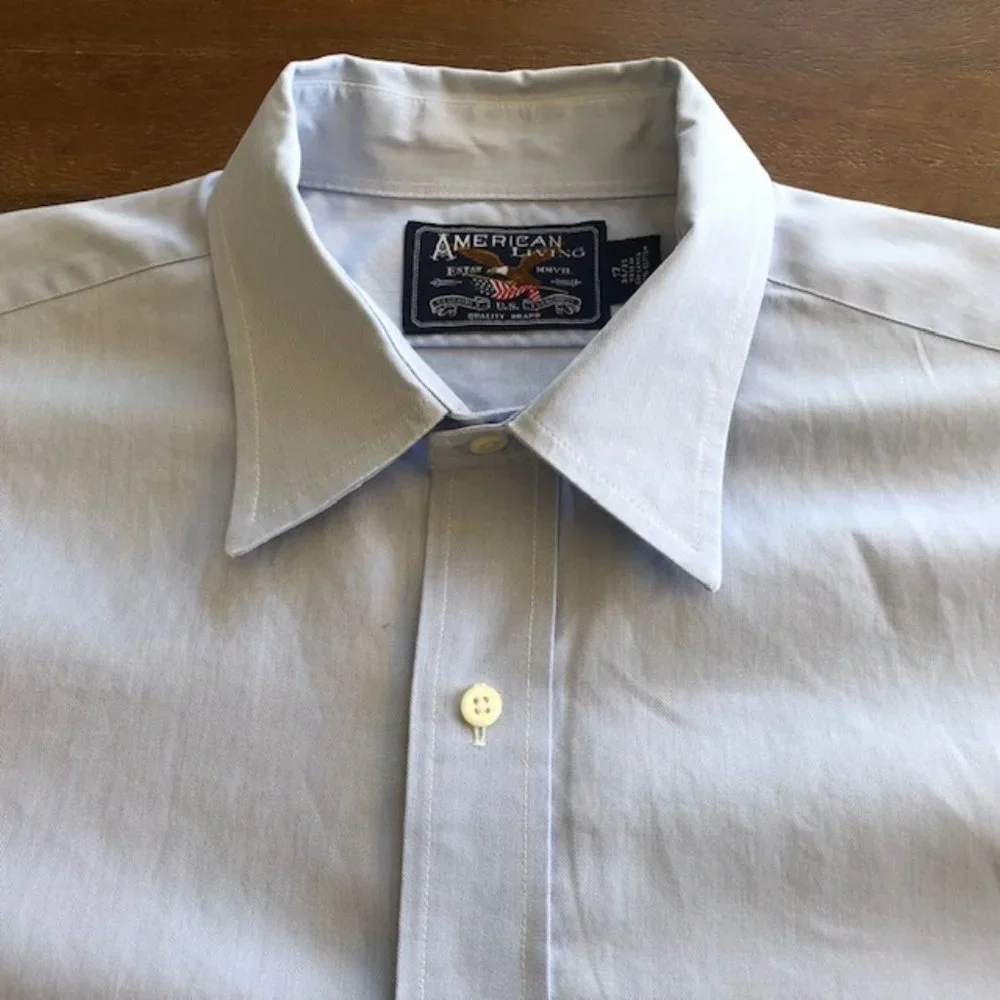 American Living‎ Button Down Long Sleeve Shirt Men's XL 17 34/45 Light Blue